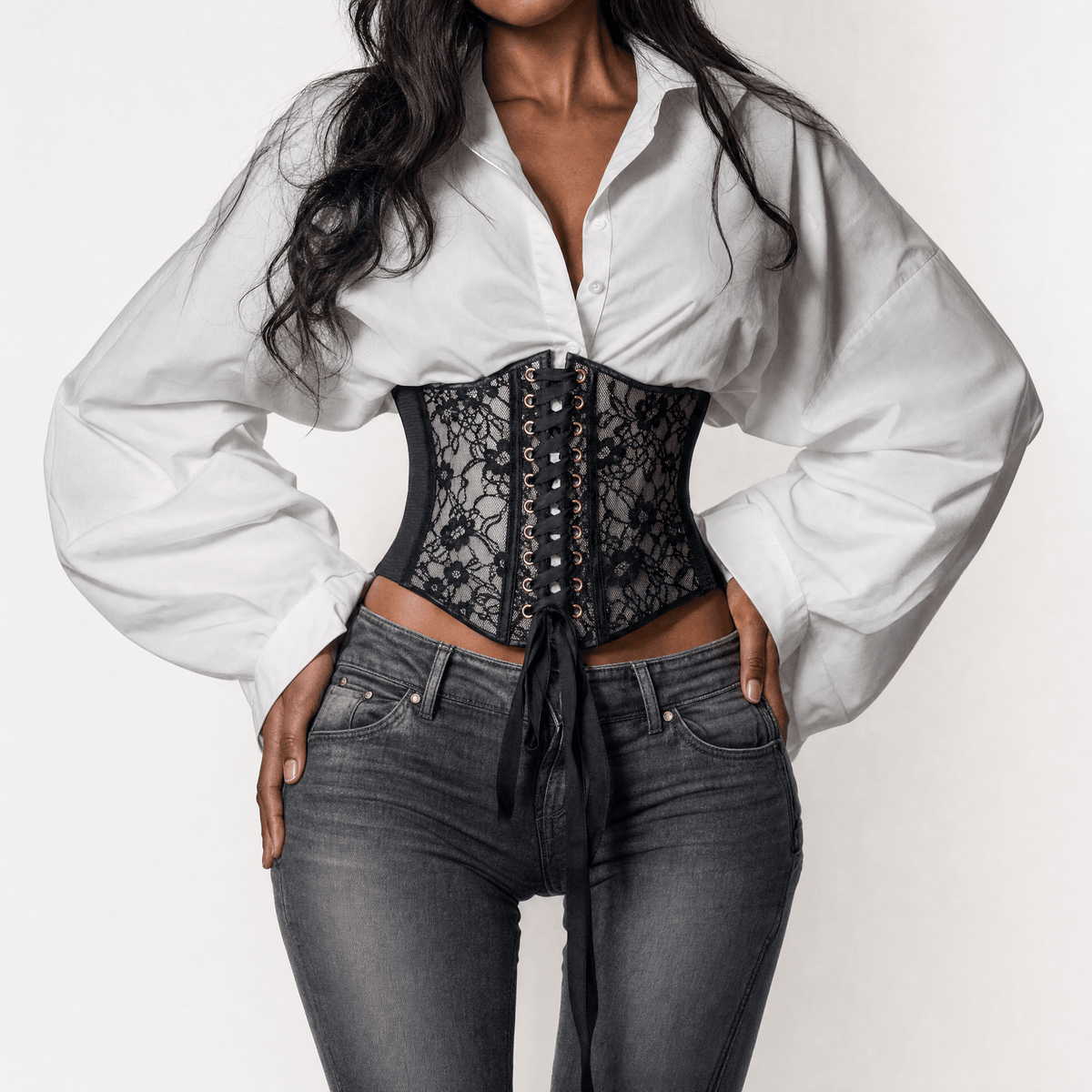 Luna Rune Ony Size (70-90cm) Structured Boned Lace-Up Corset Belt