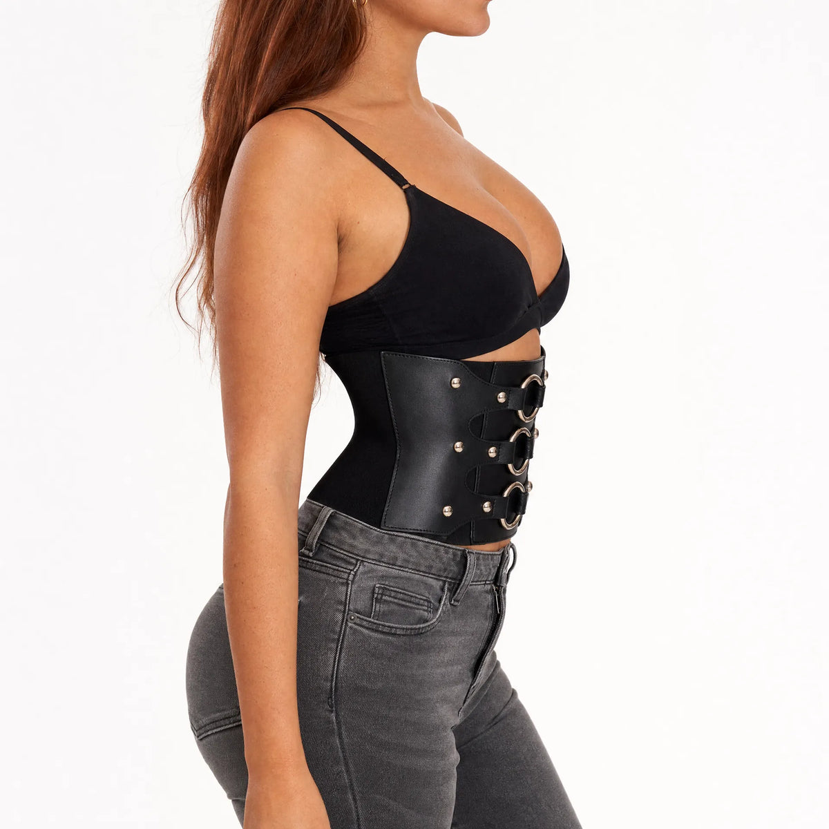 Luna Rune Ring-Detail Elasticated Corset Belt