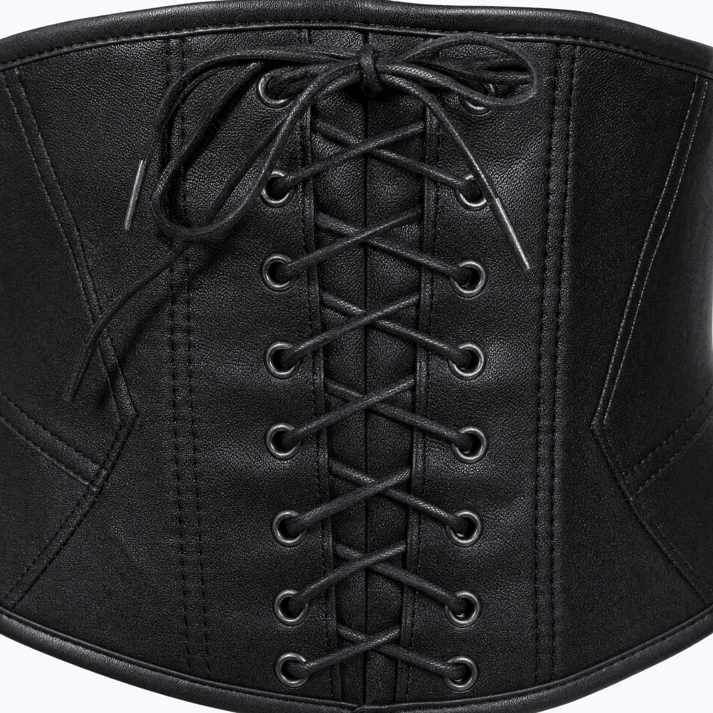 Luna Rune Wide Boned Lace-Up Corset Belt