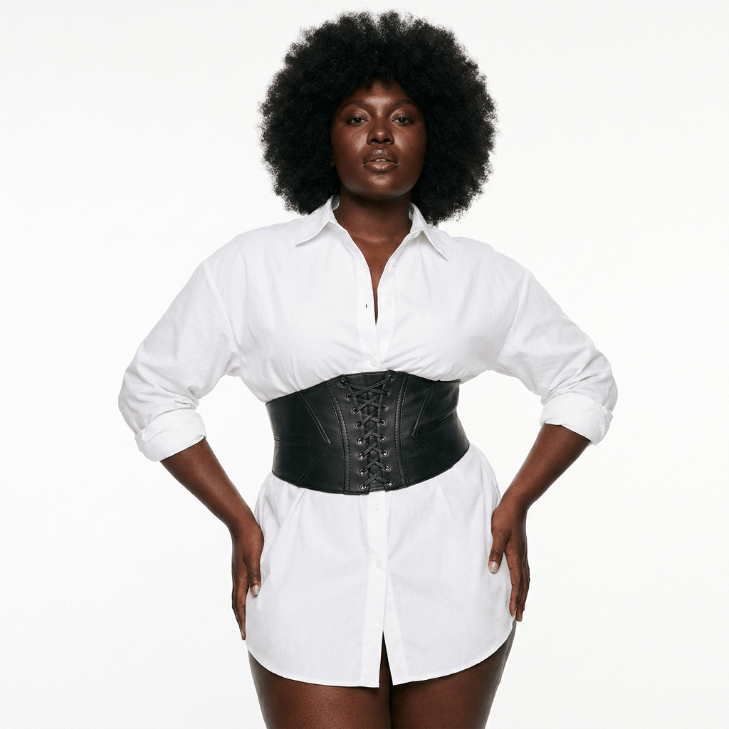 Luna Rune Wide Boned Lace-Up Corset Belt