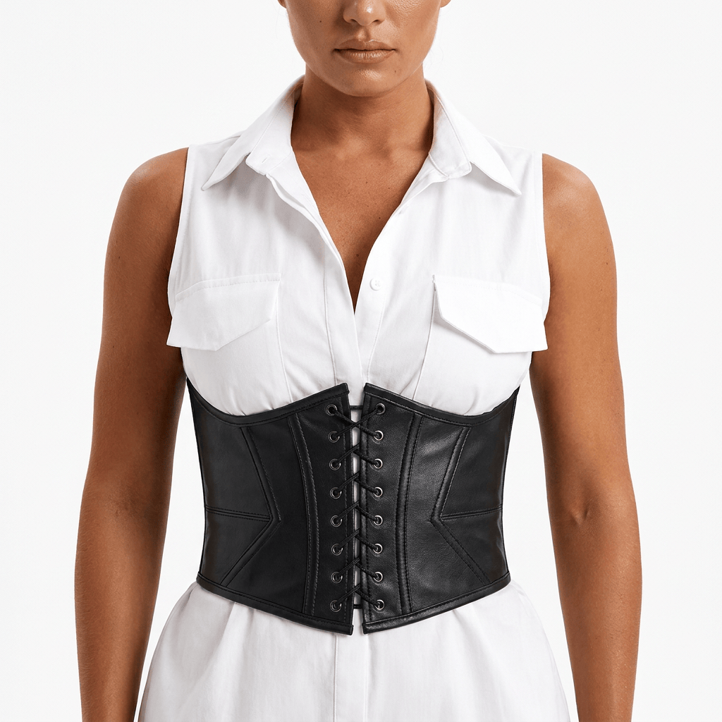 Luna Rune Wide Boned Lace-Up Corset Belt