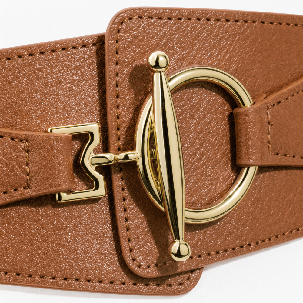 Luna Rune Wide Buckle-Waist Corset Belt