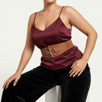Luna Rune Wide Buckle-Waist Corset Belt