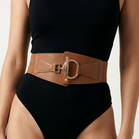 Luna Rune Wide Buckle-Waist Corset Belt