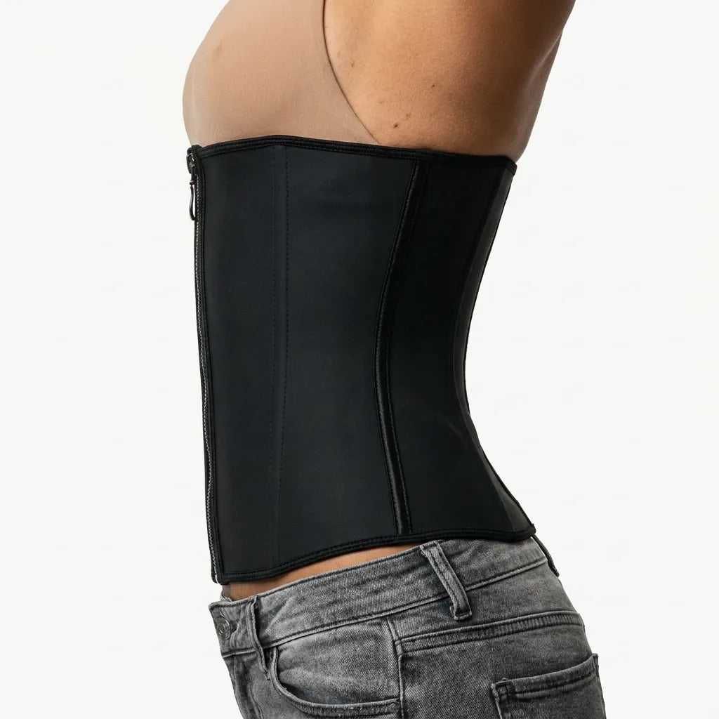 Luna Rune Zip-Up Boned Wasp-Waist Trainer
