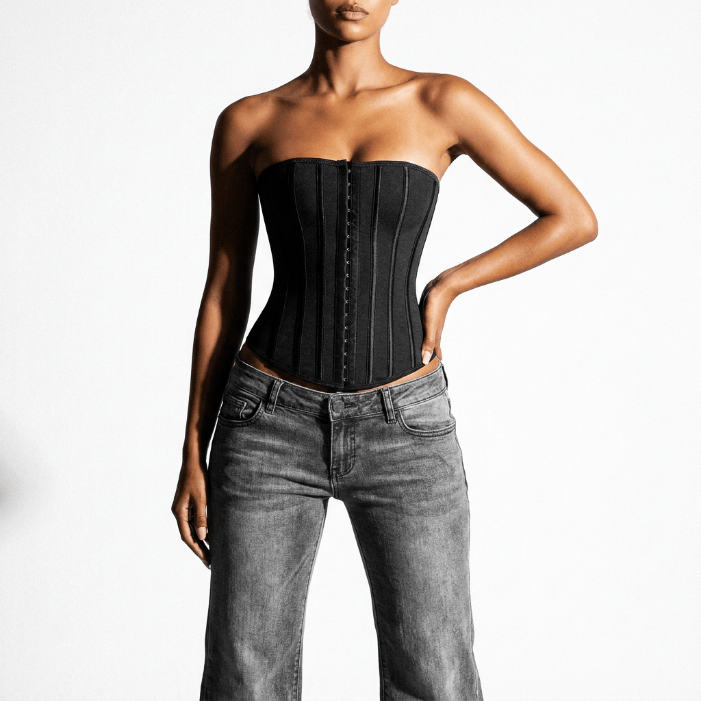 Luna Rune Zip-Up Hook-Eye Boned Waist Trainer