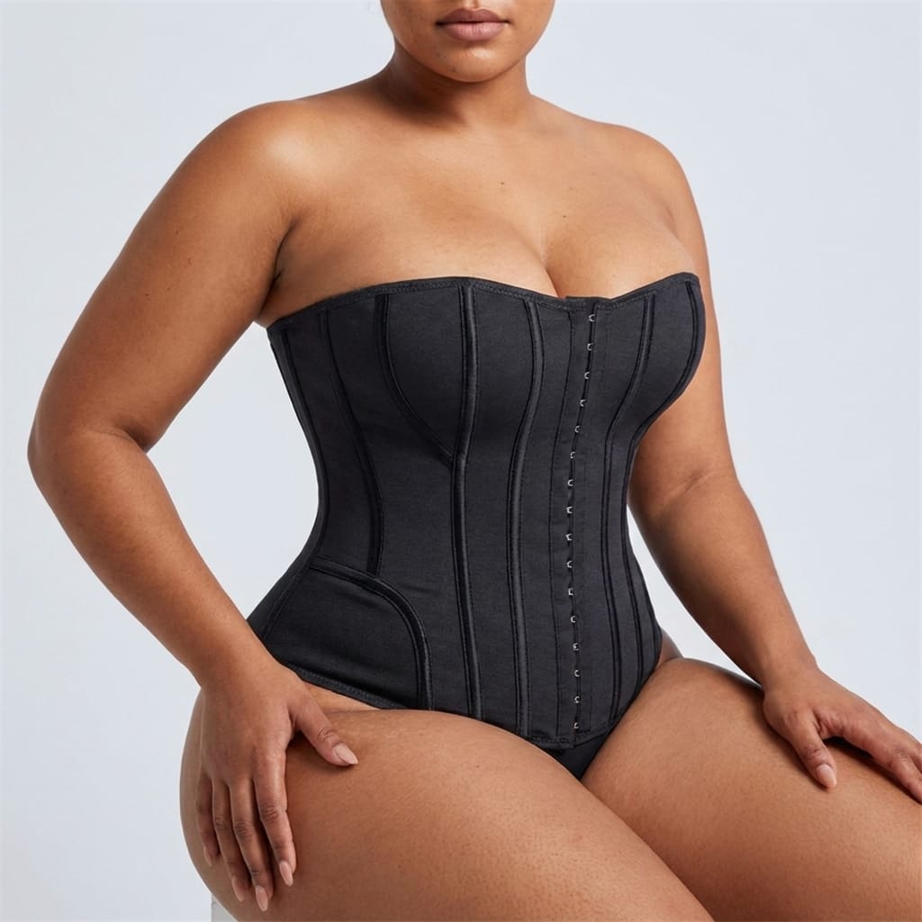Luna Rune Zip-Up Hook-Eye Boned Waist Trainer