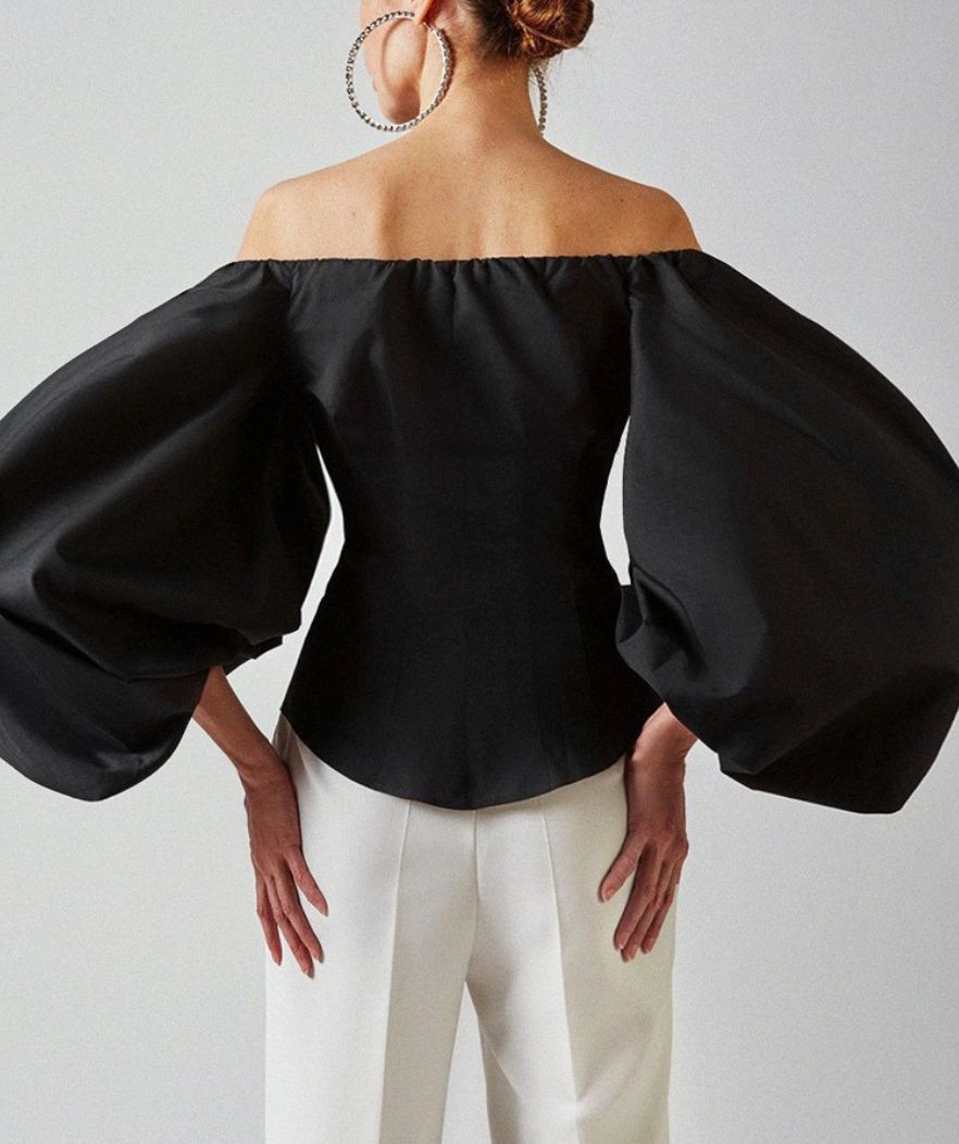 Top Corset Manche Bouffante