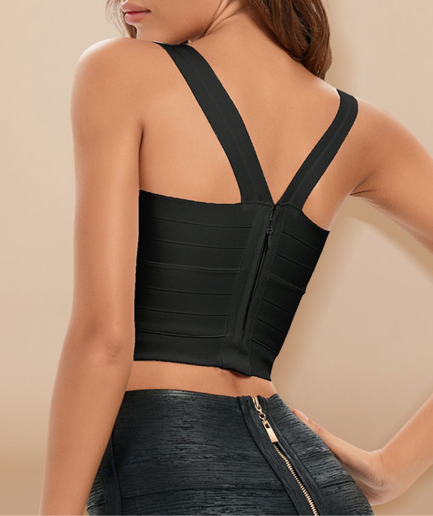 Top Corset Noir Femme